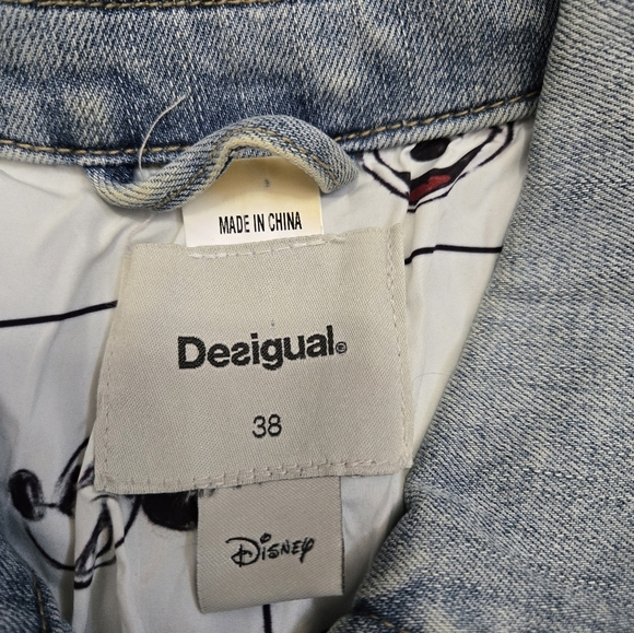 DESIGUAL × DISNEY Mickey Mouse Denim Jacket with Embroidered Details. Size 38/ M - Picture 12 of 16